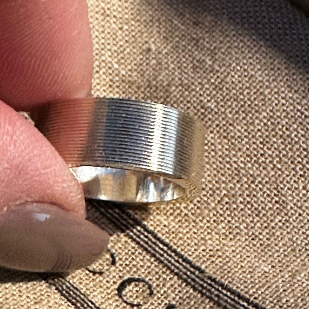 Gucci Sterling Silver Trademark Band Ring - Picture 5 of 6